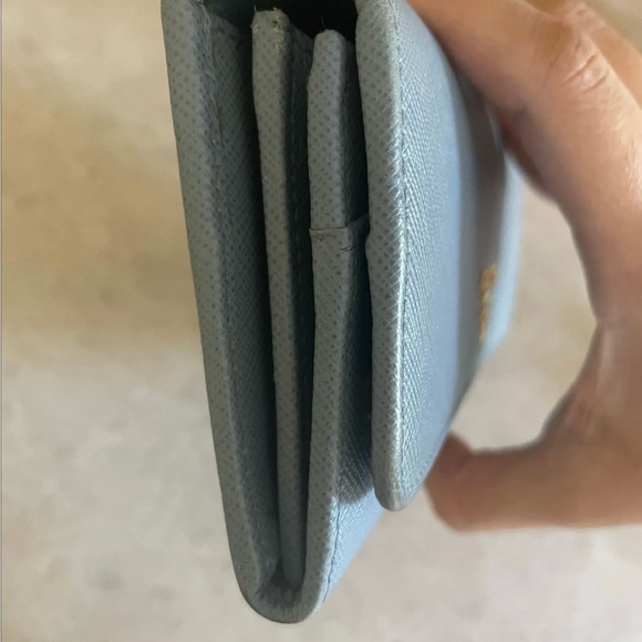 Prada Blue Long Wallet w/ Matching Cardholder - Picture 5 of 8